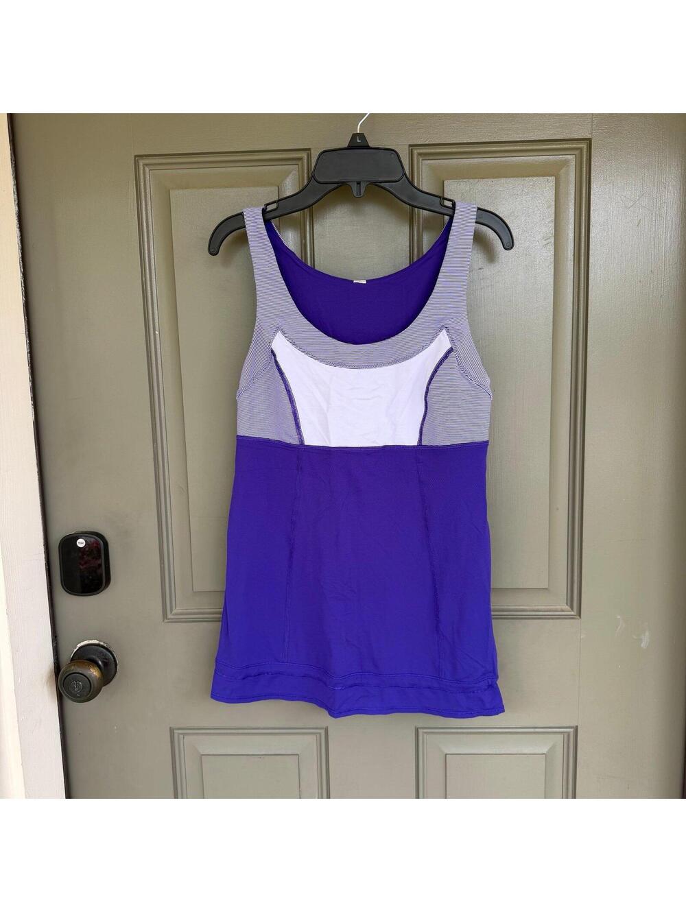 Lululemon Run Ta Ta Topper‎ Purple Cinch Hem Running Tank Top Size 6